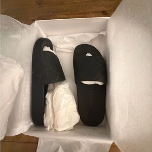 Bottega Veneta Black Slide Sandals